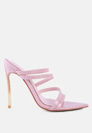 New Affair Croc Strappy High Heel Sandals By Ruw