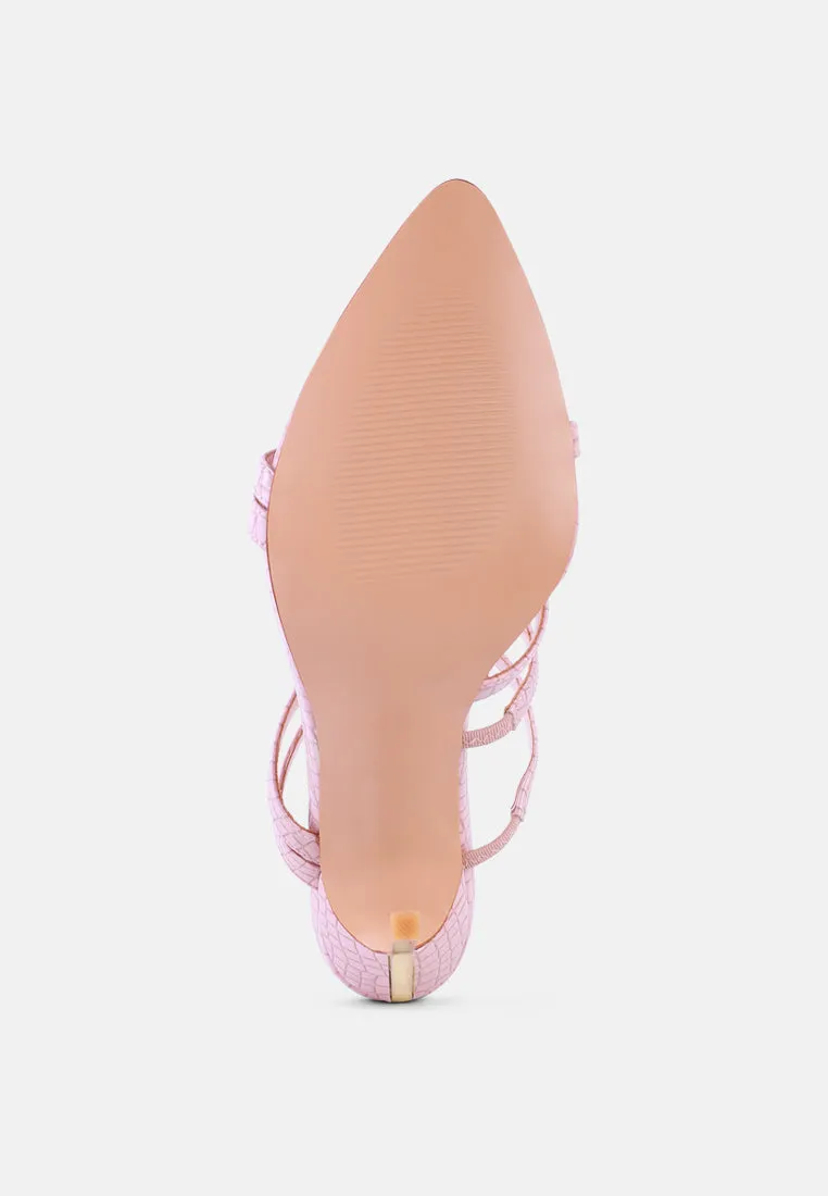New Affair Croc Strappy High Heel Sandals By Ruw