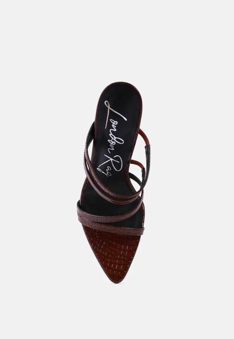 New Affair Croc Strappy High Heel Sandals By Ruw