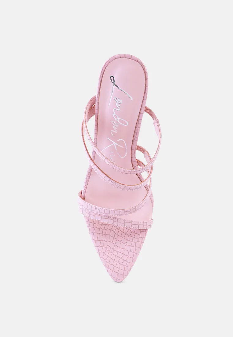 New Affair Croc Strappy High Heel Sandals By Ruw