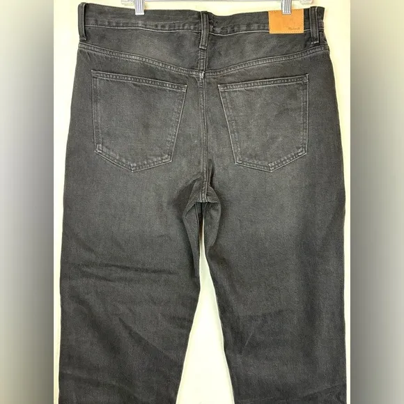 NEW Madewell Low Slung Straight Button Fly Denim Slouchy Jeans 31W Black 0765