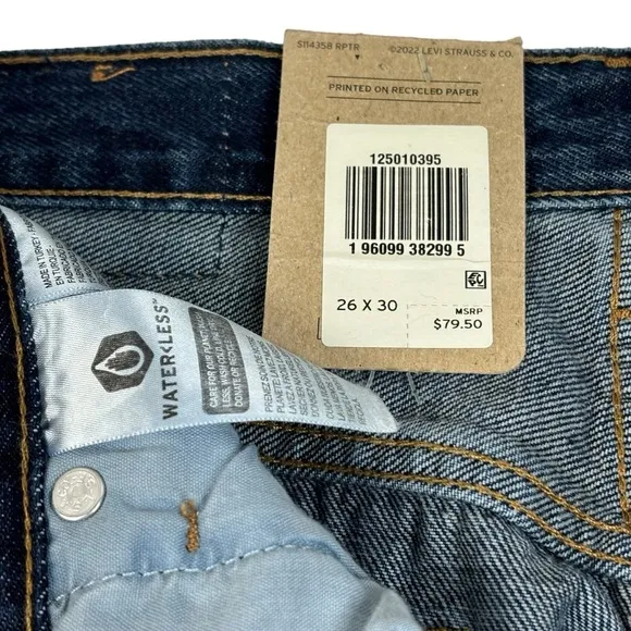 New Women’s 501 Levi’s Button Fly Jeans Size Waist 26” Length 30” MSRP $98