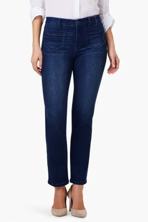NIC ZOE Twilight 28" Mid Rise Straight Pocket Denim Jeans S241869