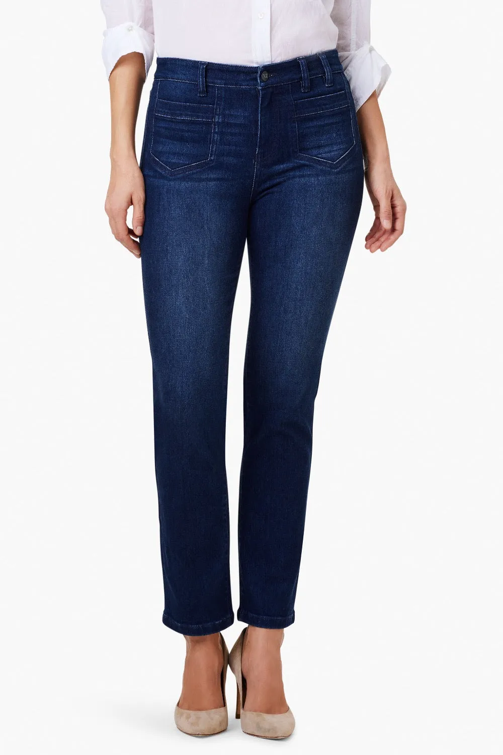 NIC ZOE Twilight 28" Mid Rise Straight Pocket Denim Jeans S241869