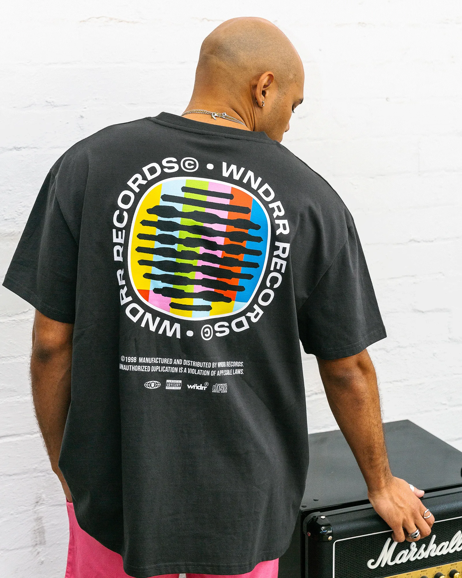 NO SIGNAL BOX FIT TEE - FADED BLACK