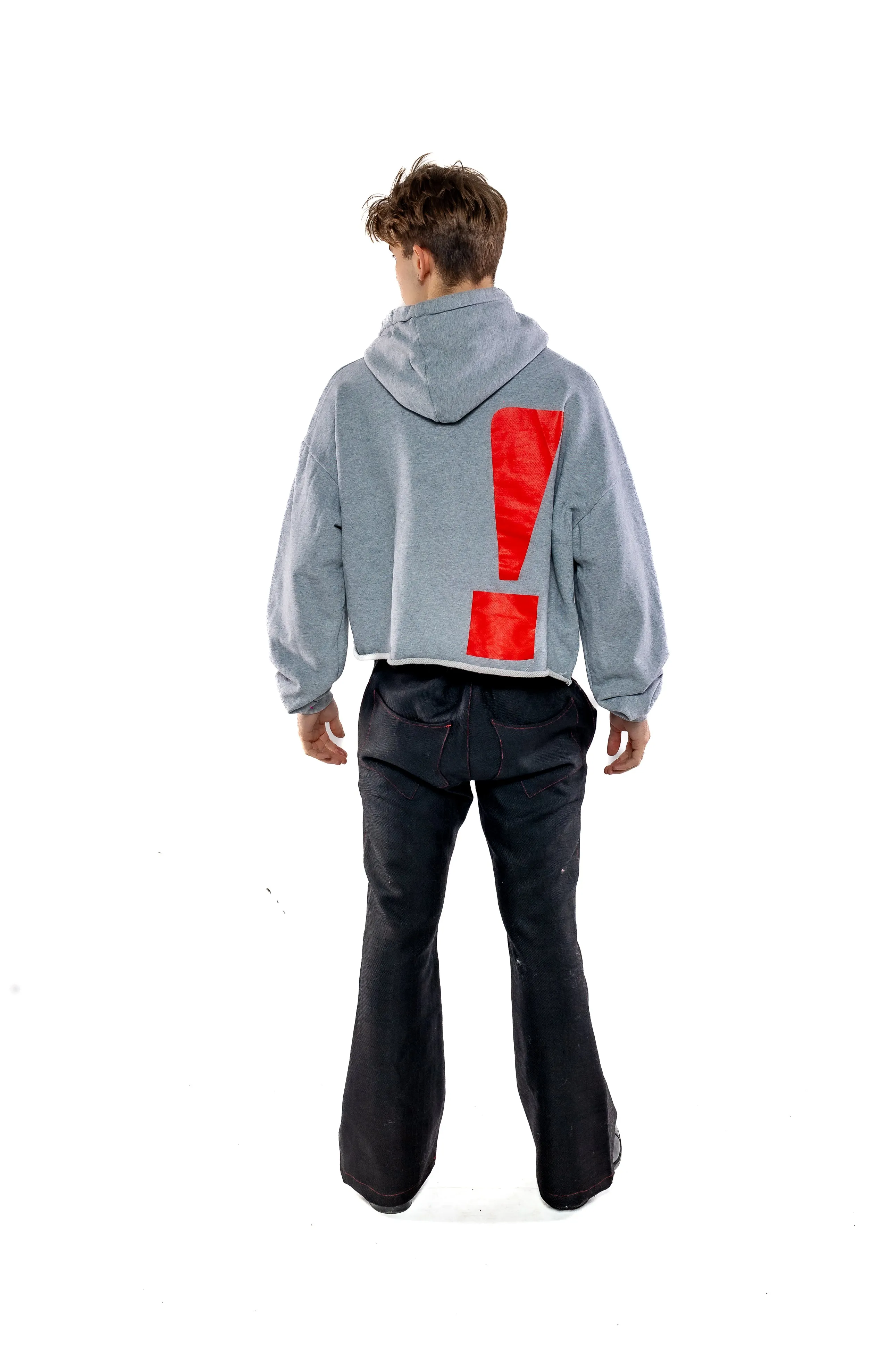 Nominal London Cropped Hoodie - Masculine Styling - GREY