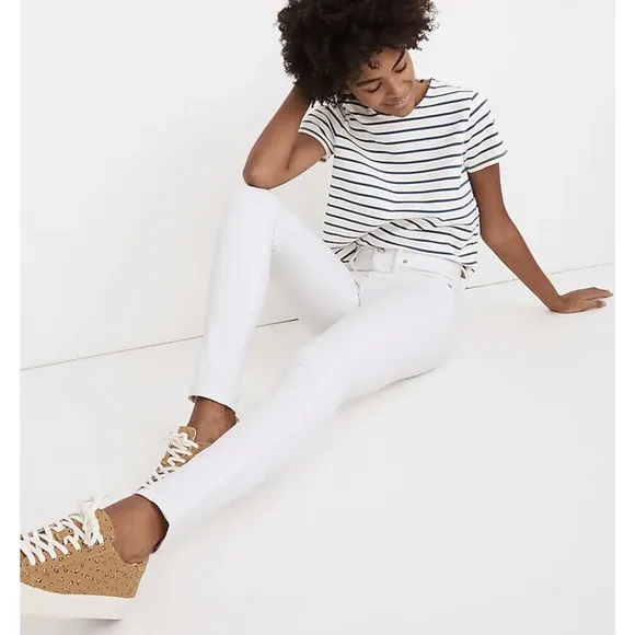 NWT Madewell 10&quot; High-Rise Stretch Skinny Jeans in Pure White Sz. 26