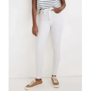 NWT Madewell 10&quot; High-Rise Stretch Skinny Jeans in Pure White Sz. 26