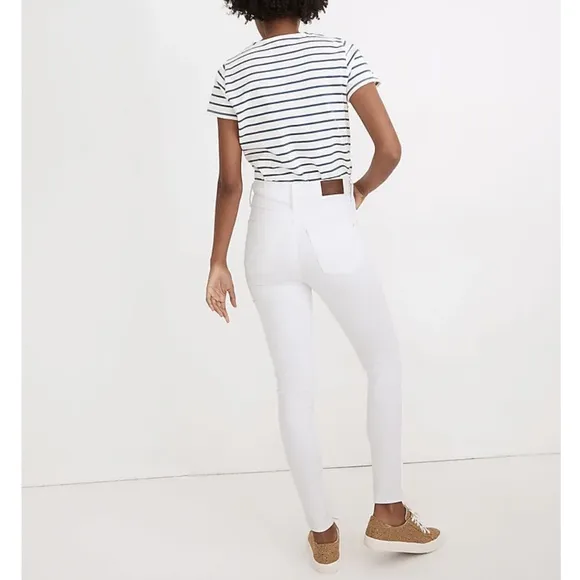 NWT Madewell 10&quot; High-Rise Stretch Skinny Jeans in Pure White Sz. 26