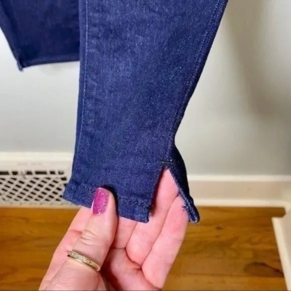 NYDJ Alina Pull On Skinny Ankle Jeans Stretch Dark Blue 4