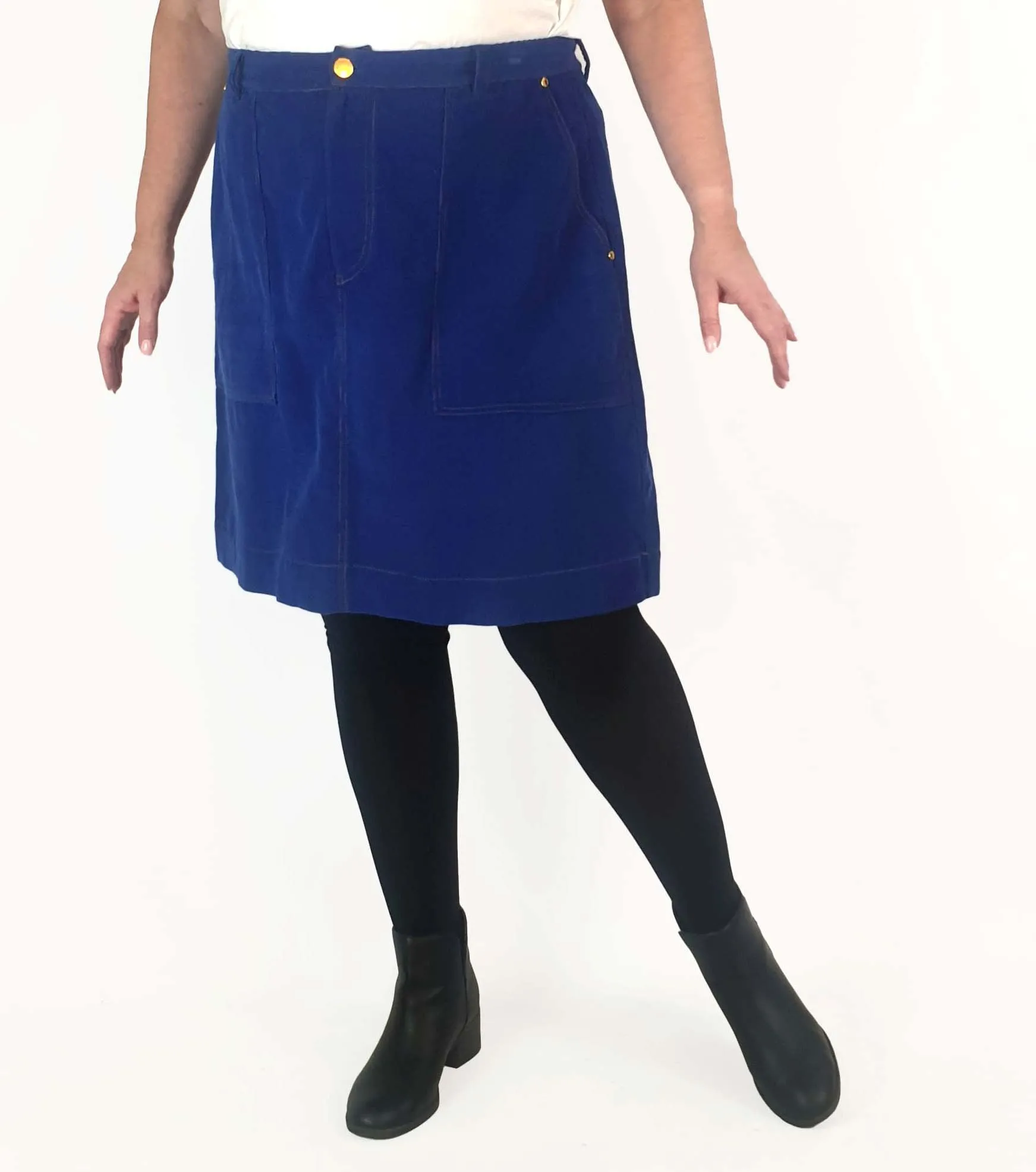Obus blue cord skirt size 18