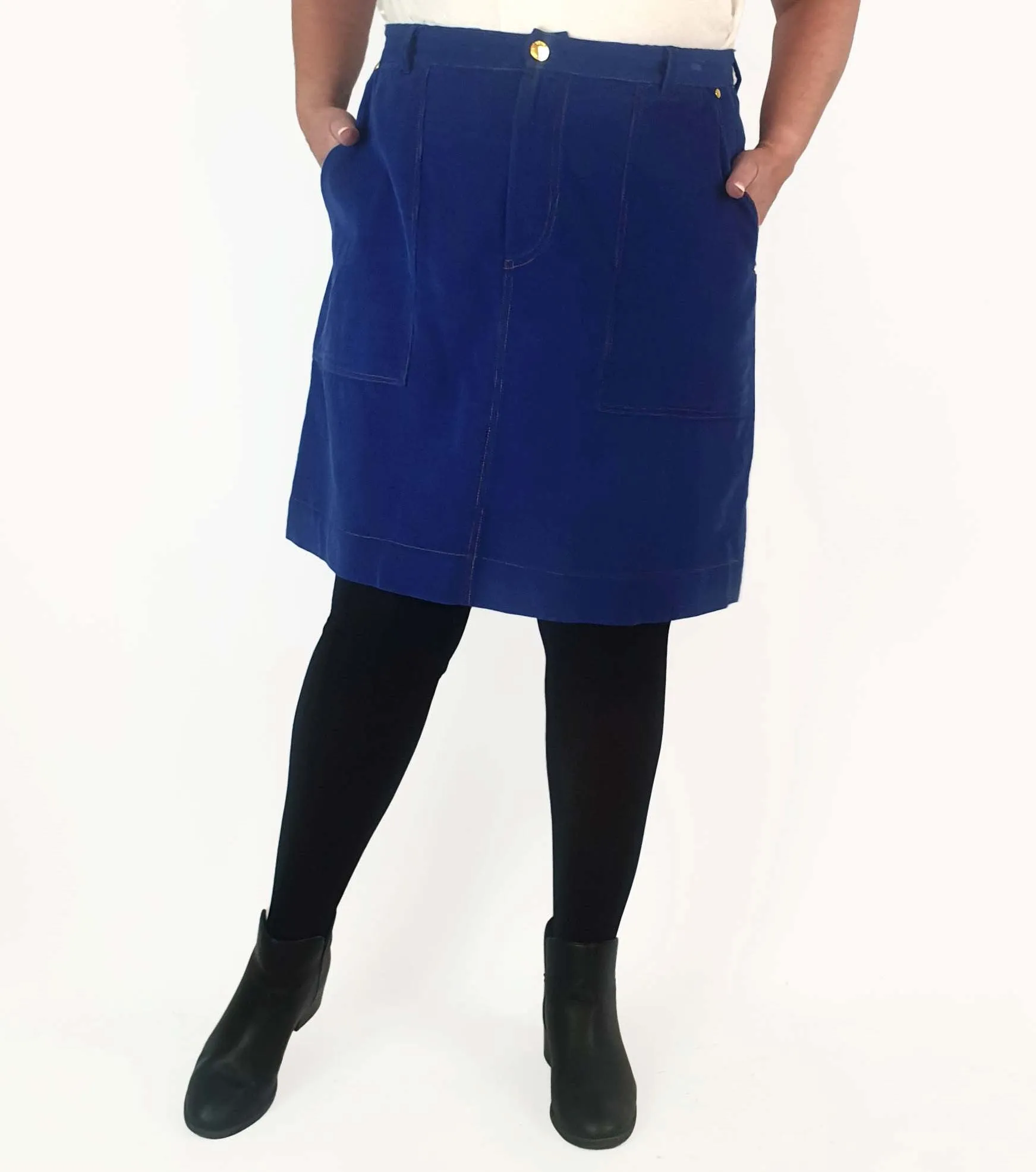 Obus blue cord skirt size 18
