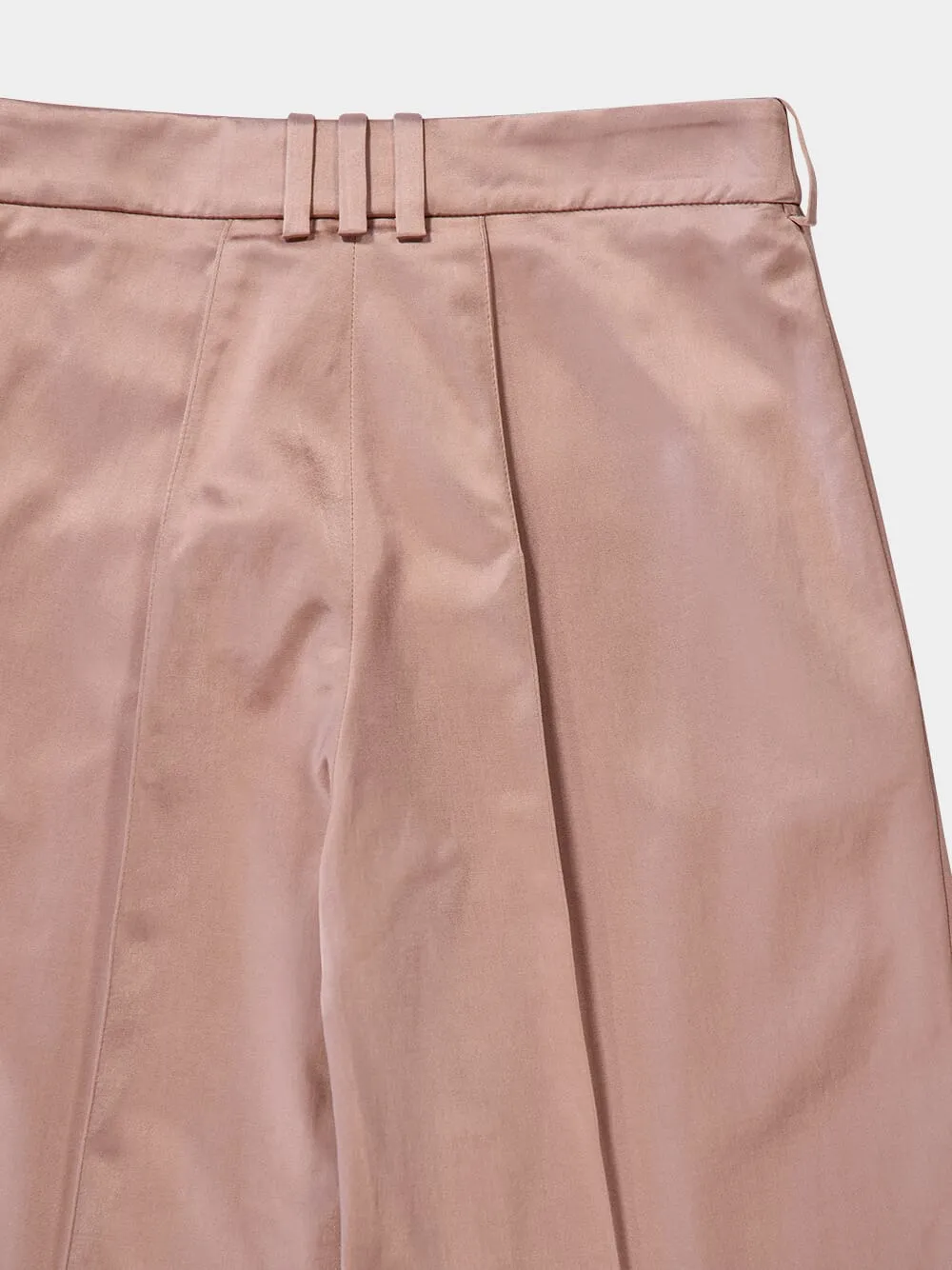 Old Pink Straight-Leg Tailored Satin Trousers