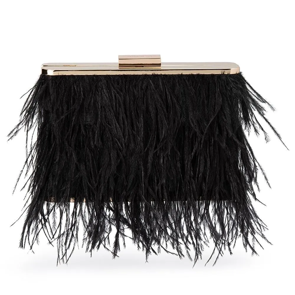 Olga Berg - Estelle Feather Clutch