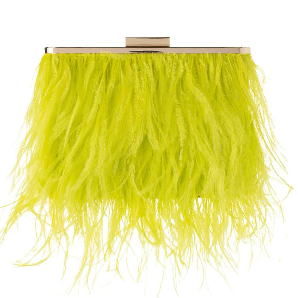 Olga Berg - Estelle Feather Clutch