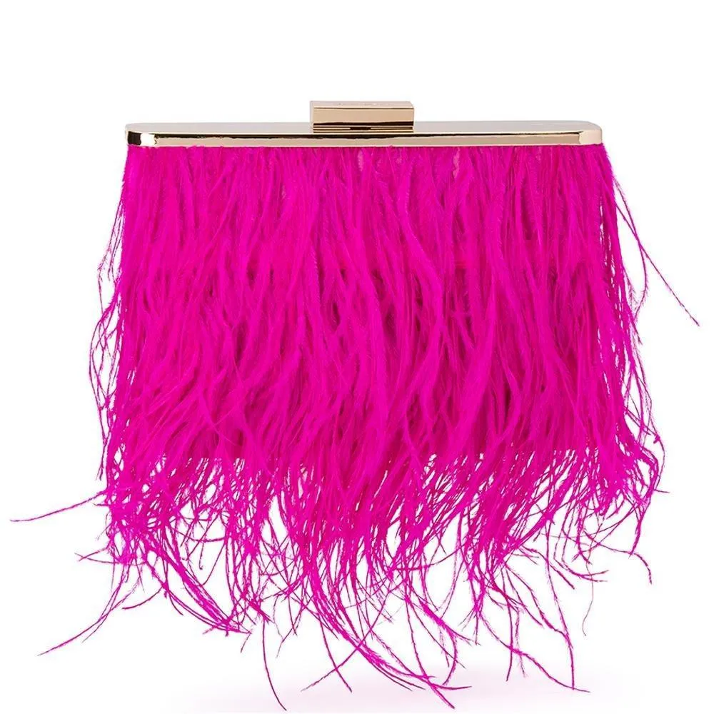 Olga Berg - Estelle Feather Clutch