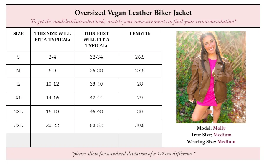 Ollie Oversized Vegan Leather Biker Jacket