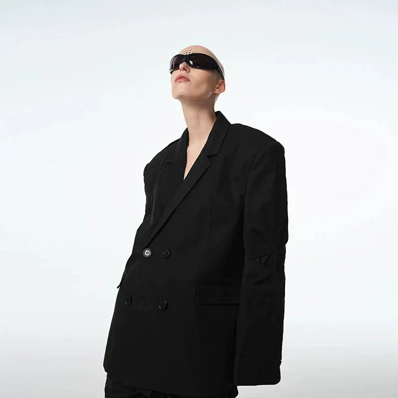 Oversized Double-Breasted Blazer and Wide-Leg Trousers