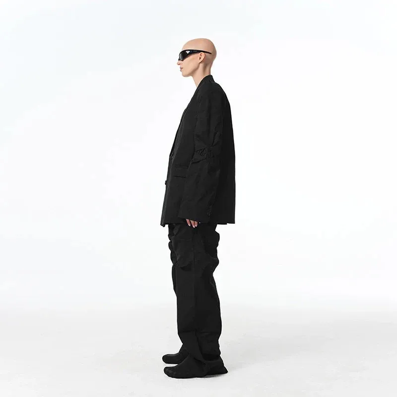 Oversized Double-Breasted Blazer and Wide-Leg Trousers