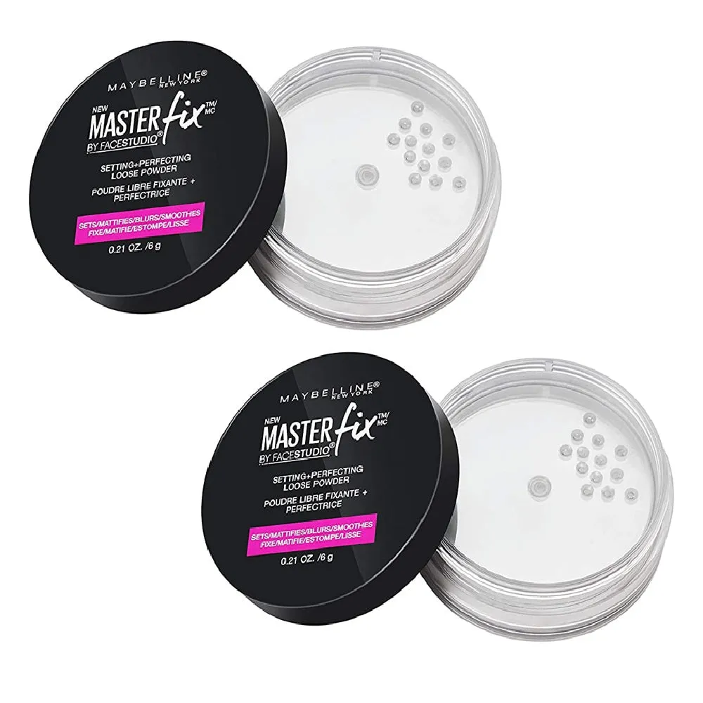 Pack of 2 Maybelline New York Master Fix Setting   Perfecting Loose Powder , Translucent