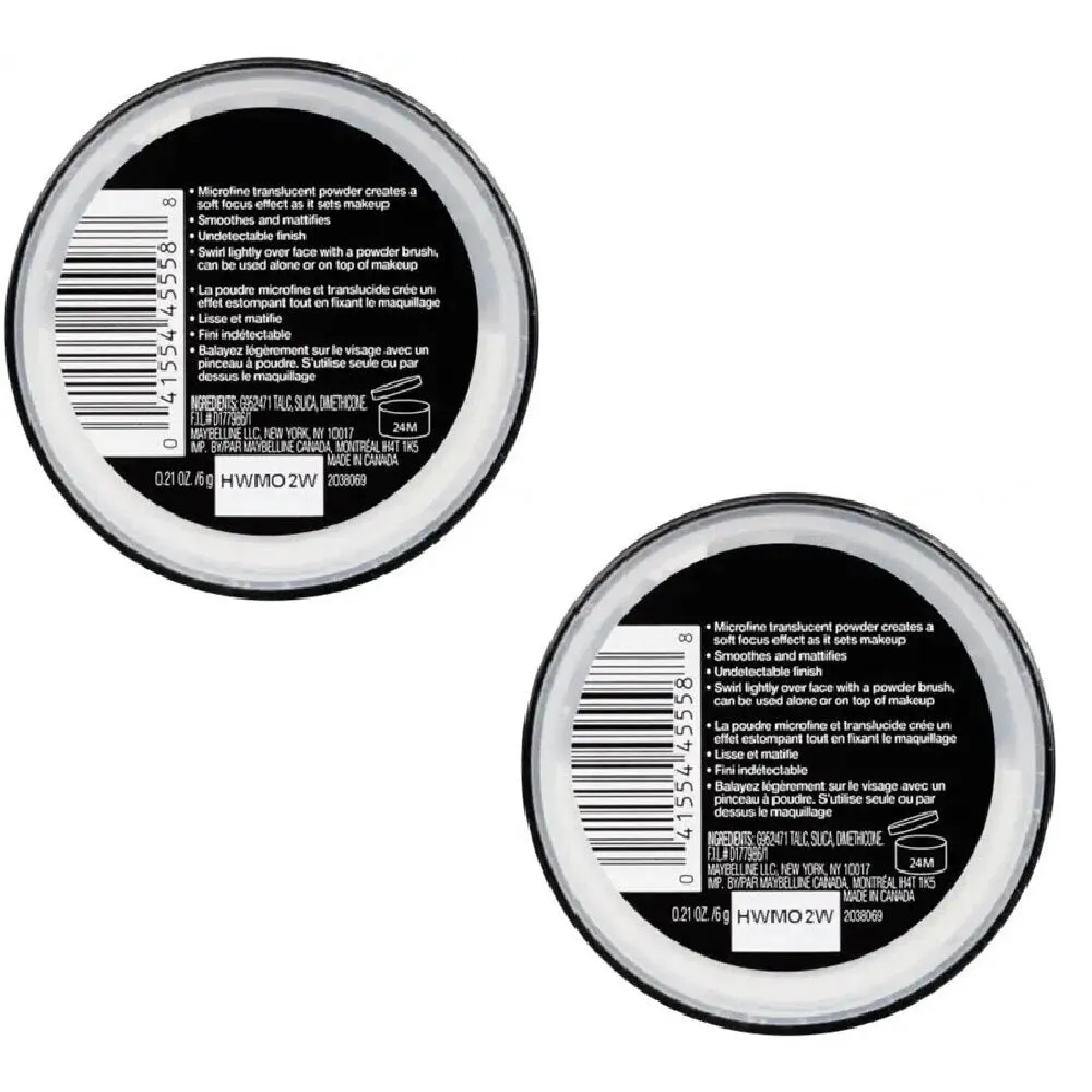 Pack of 2 Maybelline New York Master Fix Setting   Perfecting Loose Powder , Translucent