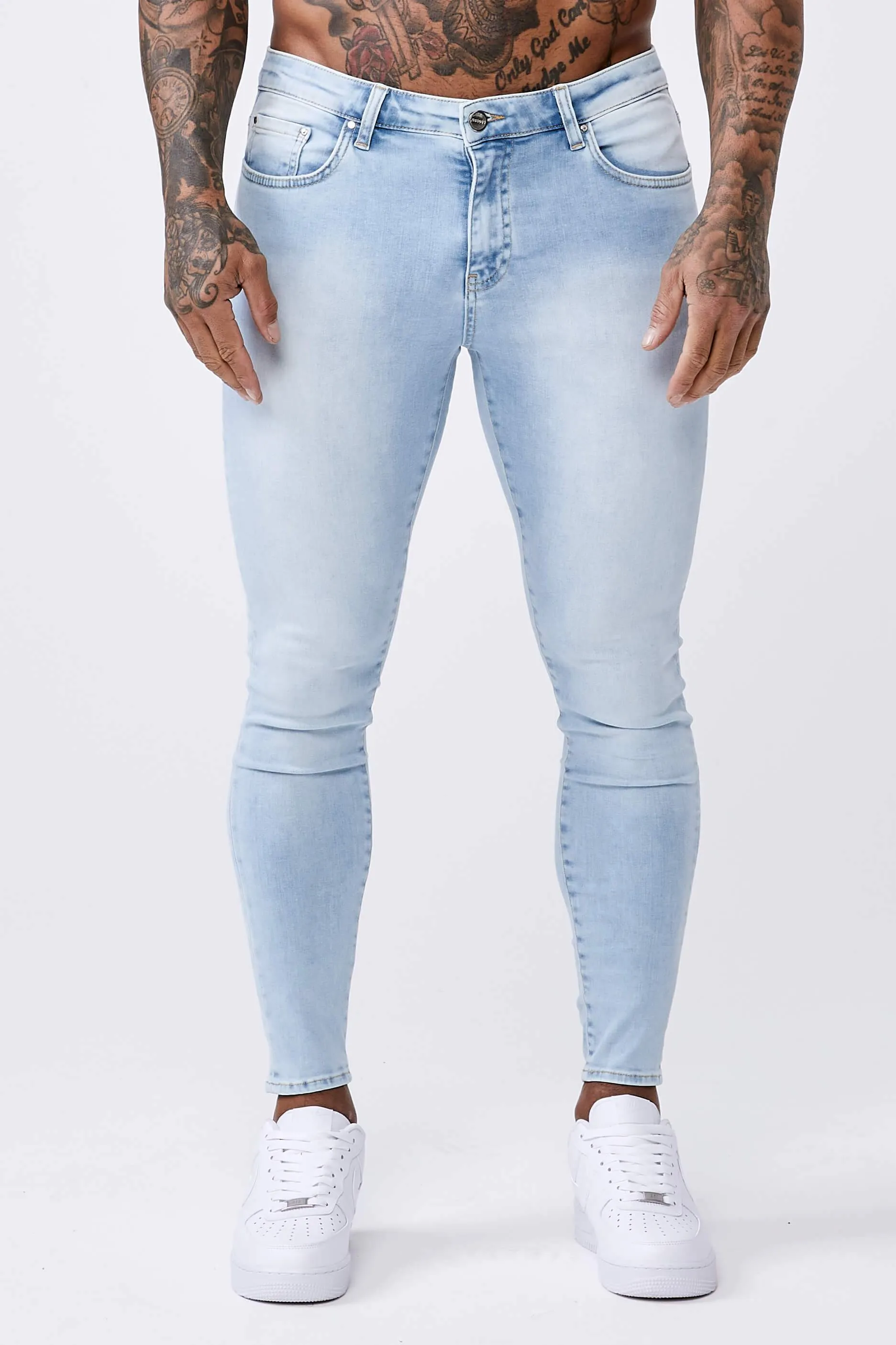 Pale Blue Wash - Spray On Jeans