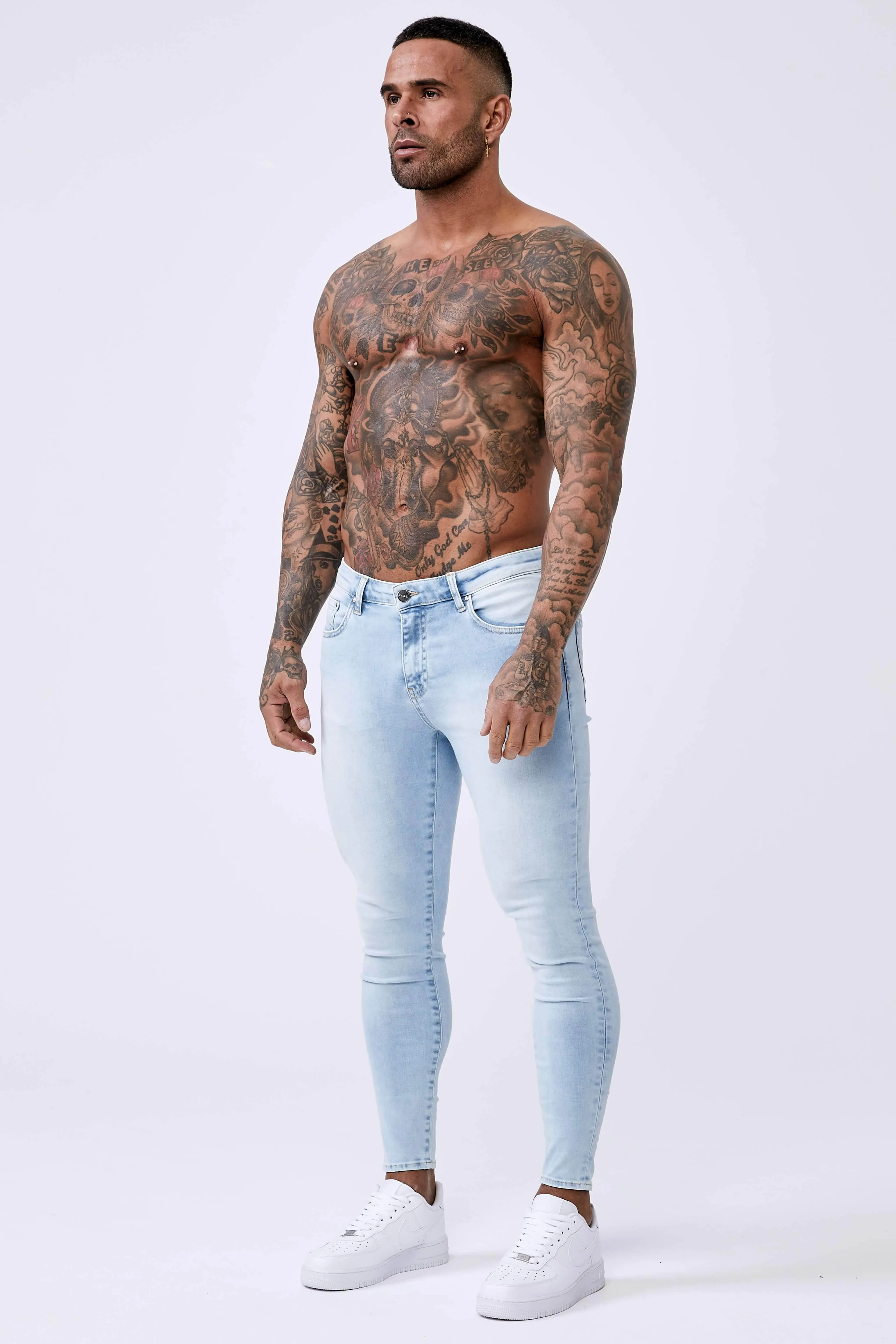 Pale Blue Wash - Spray On Jeans