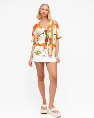 Paper Heart Tropical Tie-Front Top