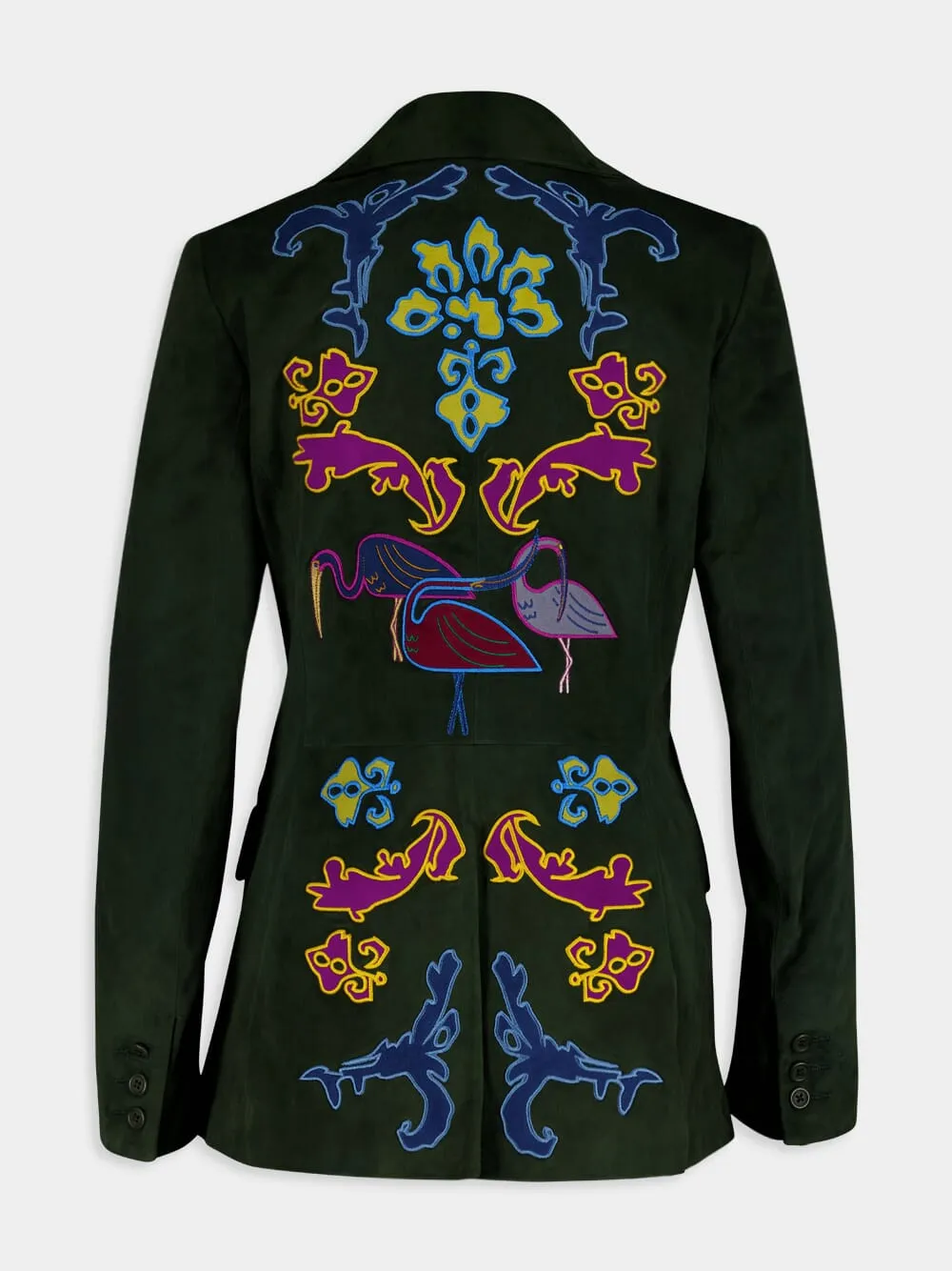 Paula Embroidered Suede Blazer