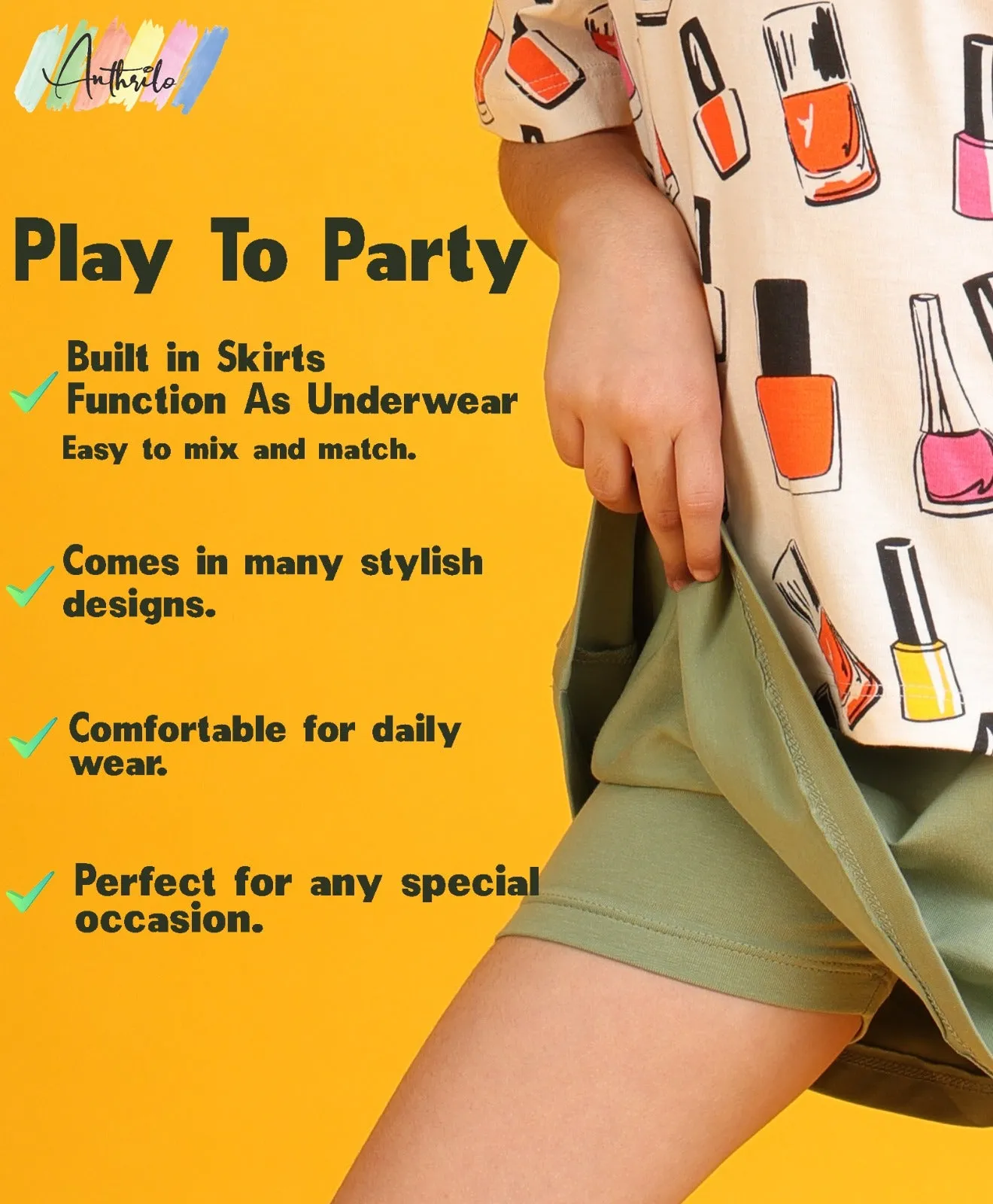 PEACH HAVE A NICE DAY OLIVE SKIRT SET - PEACH/OLIVE