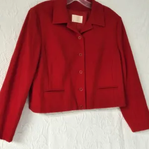 Pendleton Red Wool Blazer Lined 80s Vintage 16 USA Office Core Retro Corporate