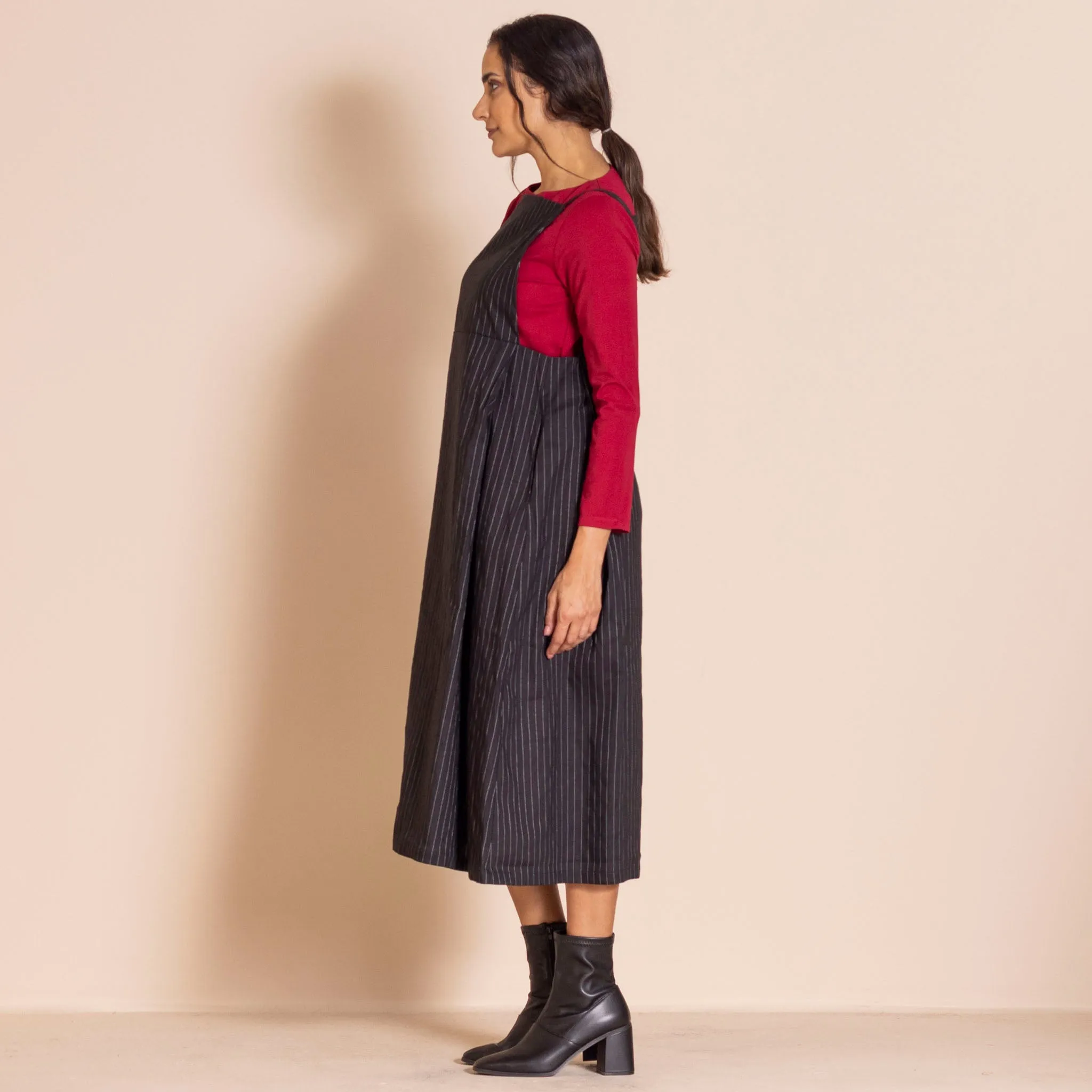 pinstripe pinafore