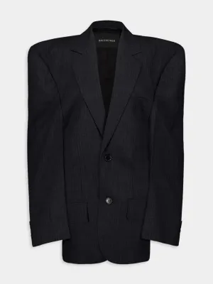Pinstripe Wool Blazer
