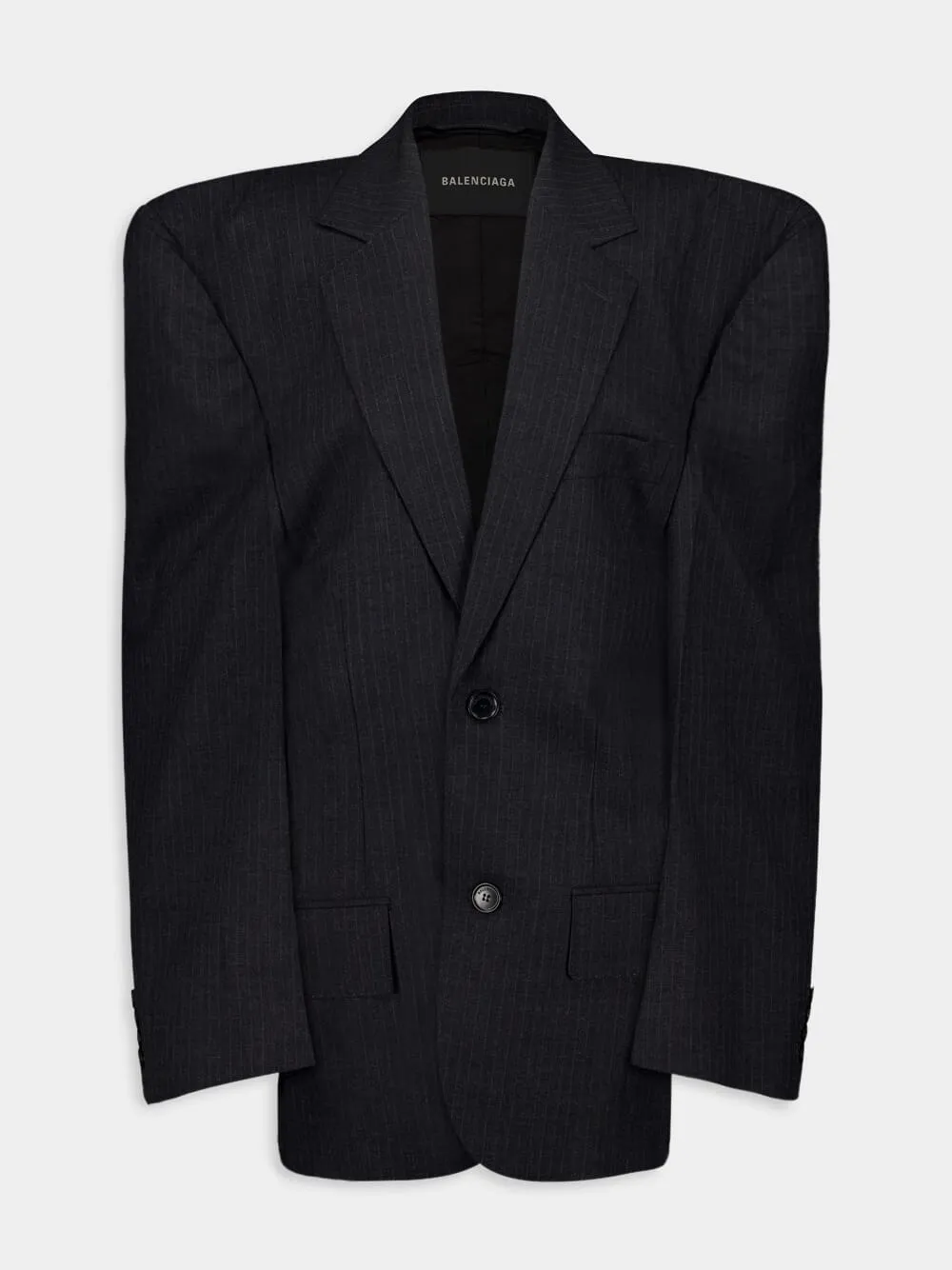 Pinstripe Wool Blazer