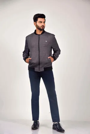 Plus Size Charcoal Zipper Jacket