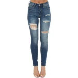 Plus size! Medium Wash Ripped Skinny Jeans