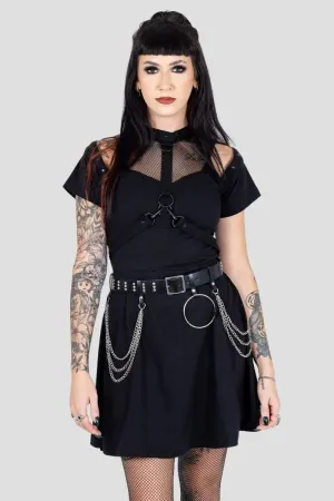 Poizen Industries Sena Belt - Studded Black Belt with Chains