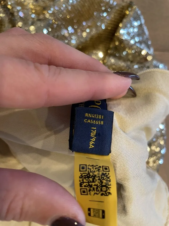Polo Ralph Lauren Women's Gold Sequin Embellished Turtleneck Sweater – Size Large