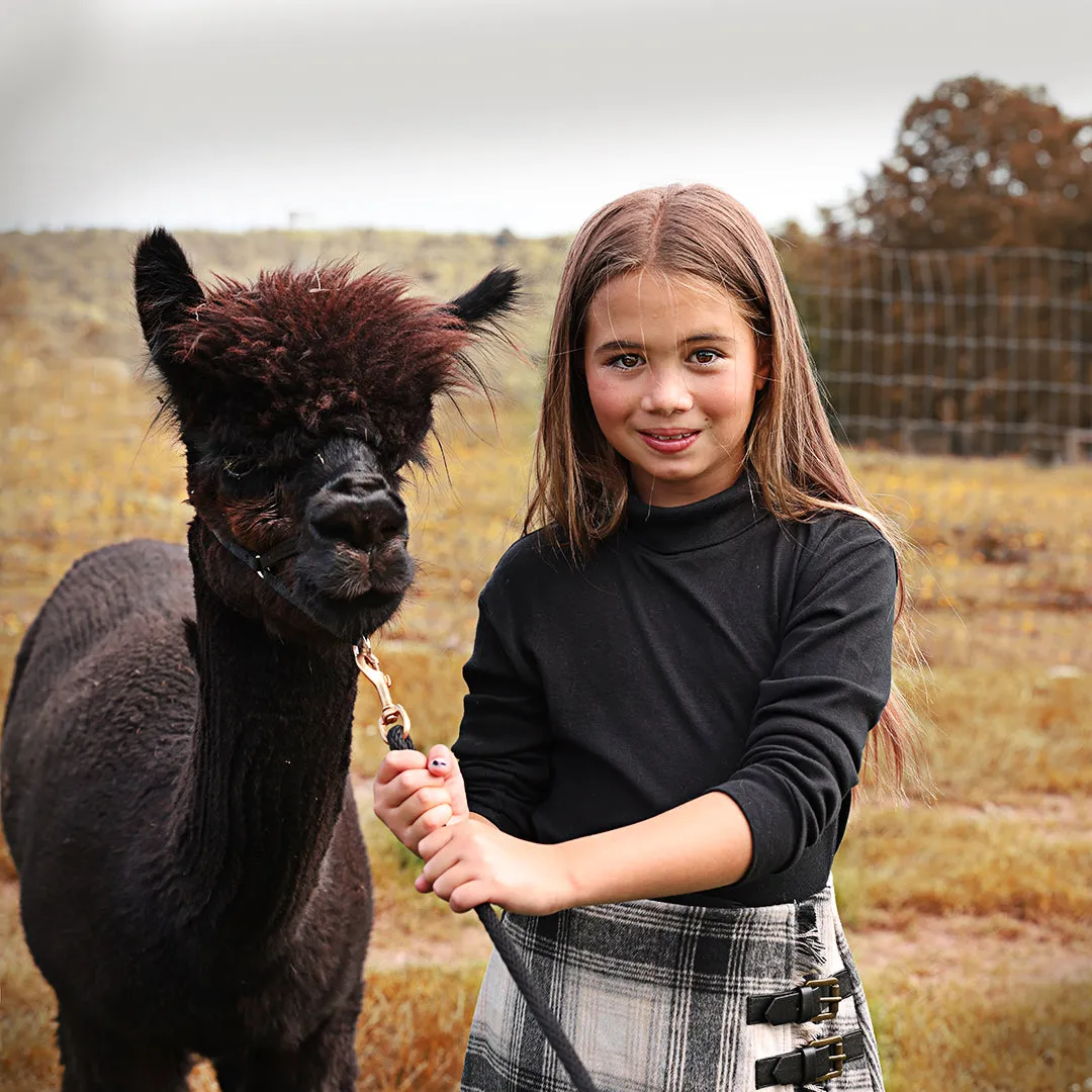 Pompomme Plaid Fringe Skirt