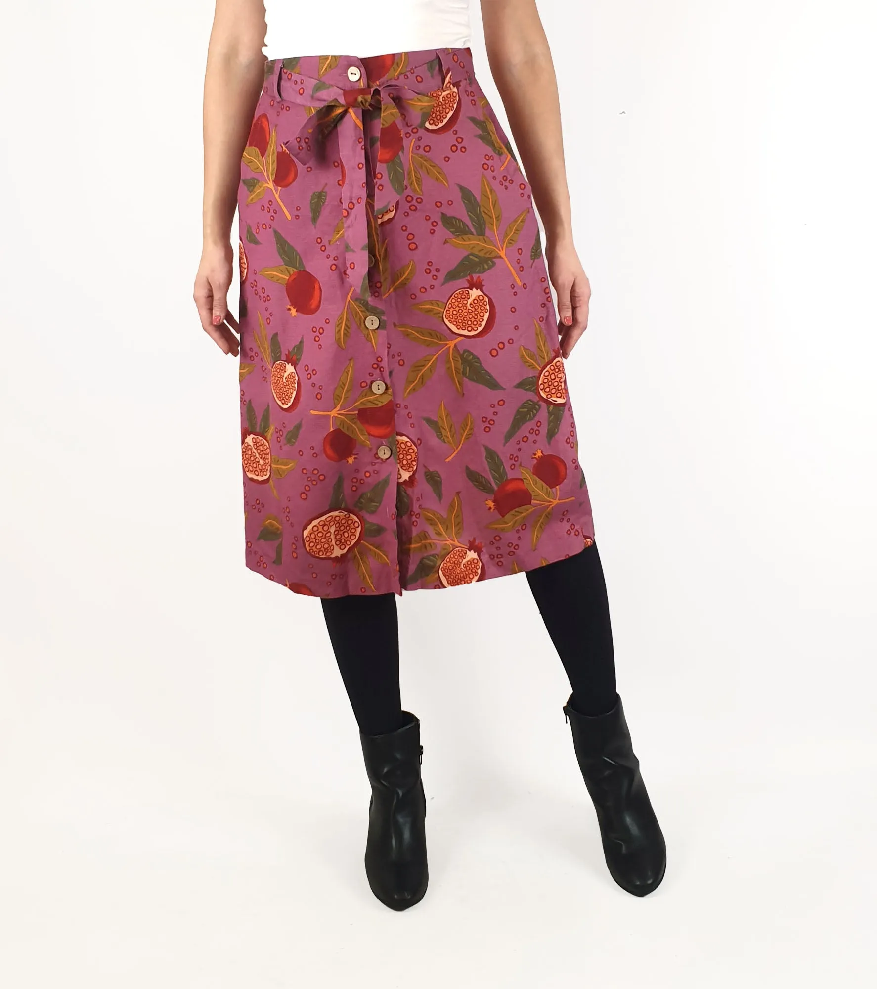 Princess Highway pink pomegranate print skirt size 10