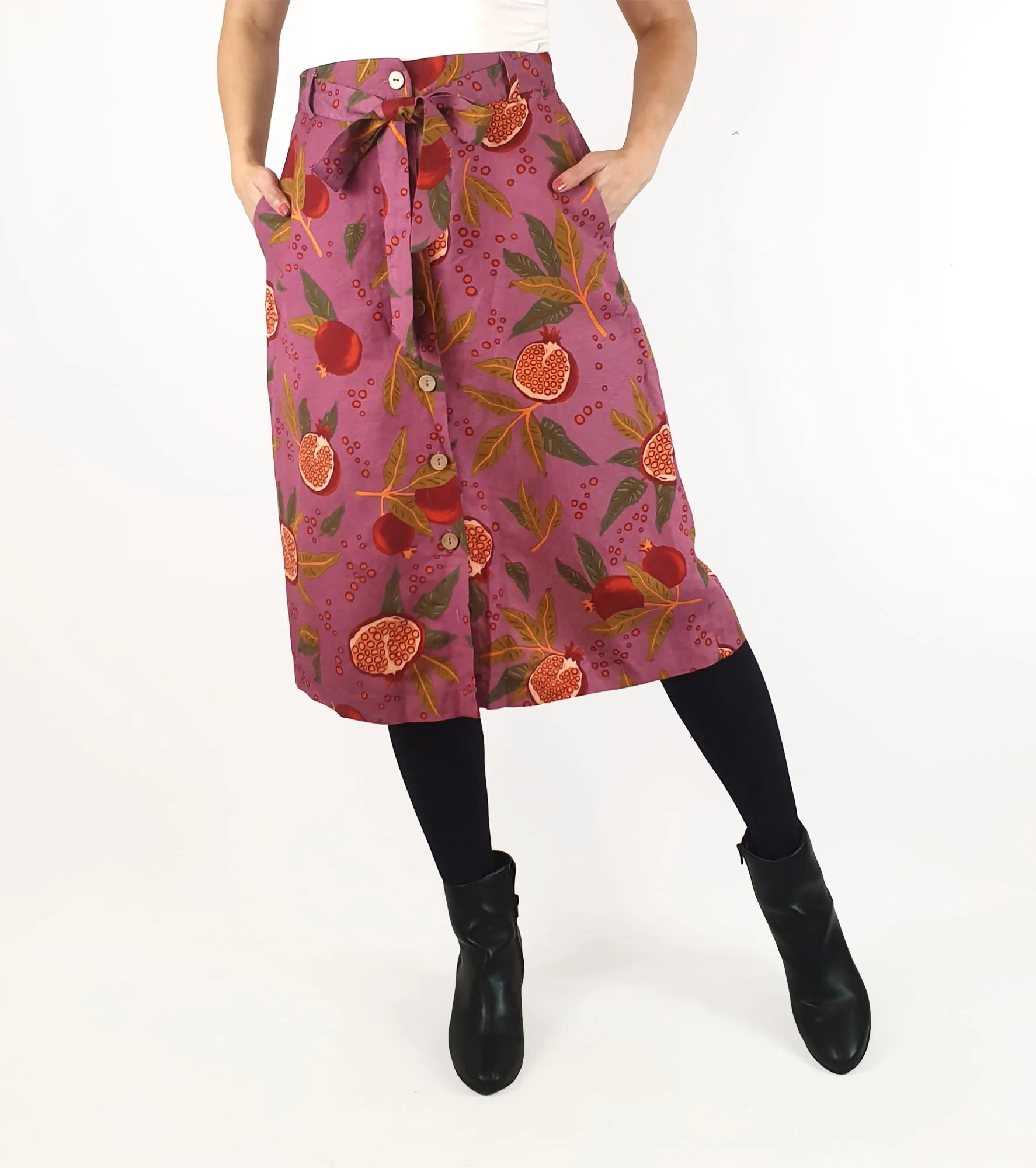 Princess Highway pink pomegranate print skirt size 10