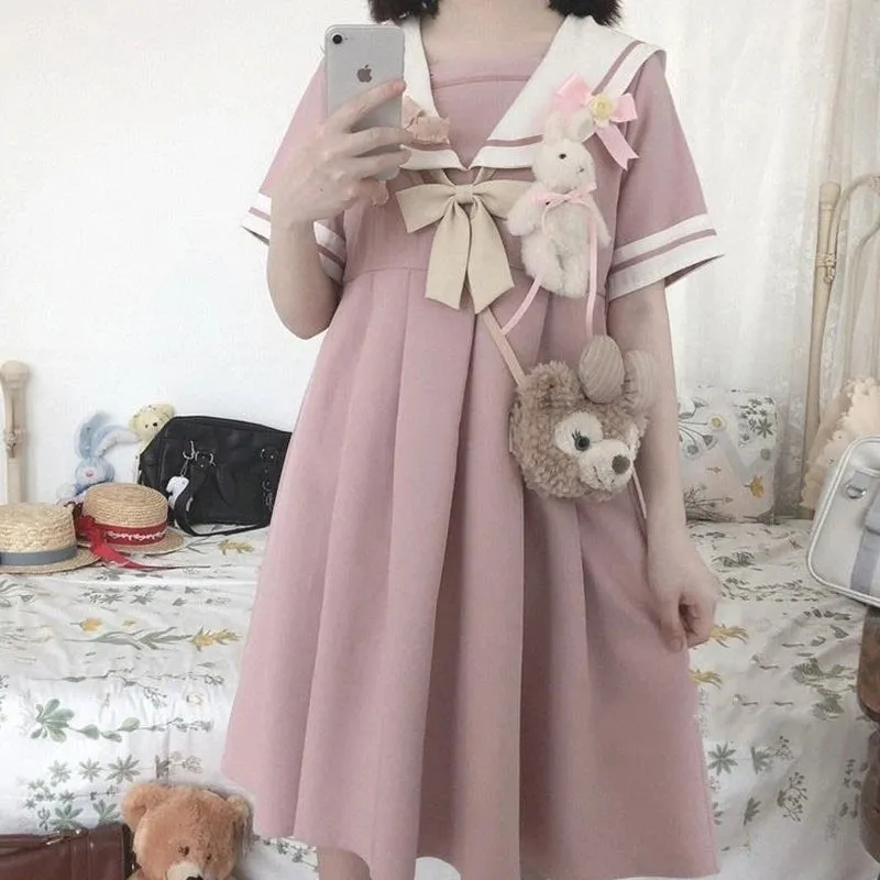 "JK CUTE NAVY COLLAR" DRESS N032506