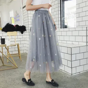 "STAR & MESH" SKIRT  W041002