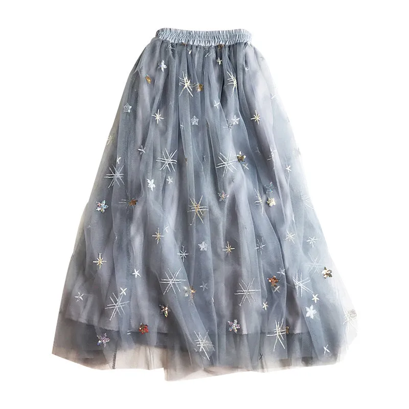 "STAR & MESH" SKIRT  W041002
