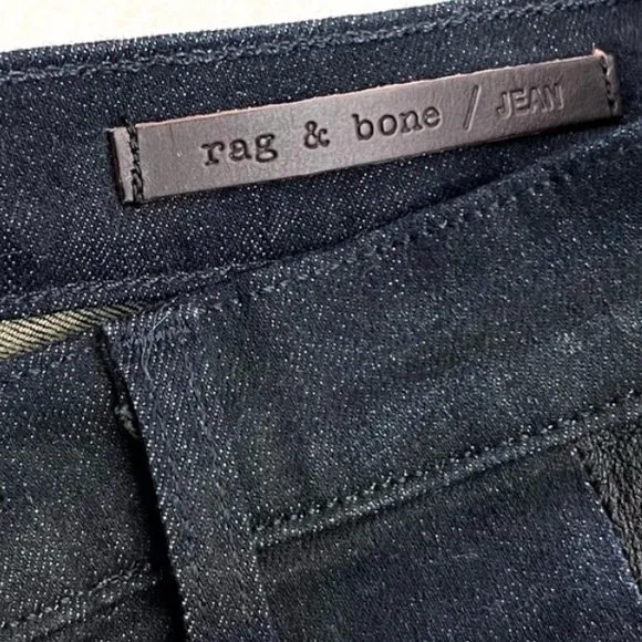 Rag &amp; Bone The Skinny Lamb Leather Panel Jeans Moto