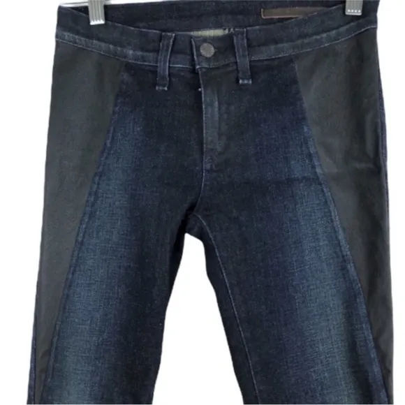 Rag &amp; Bone The Skinny Lamb Leather Panel Jeans Moto