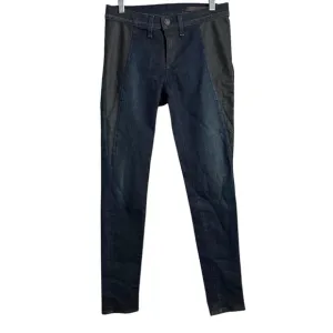 Rag &amp; Bone The Skinny Lamb Leather Panel Jeans Moto