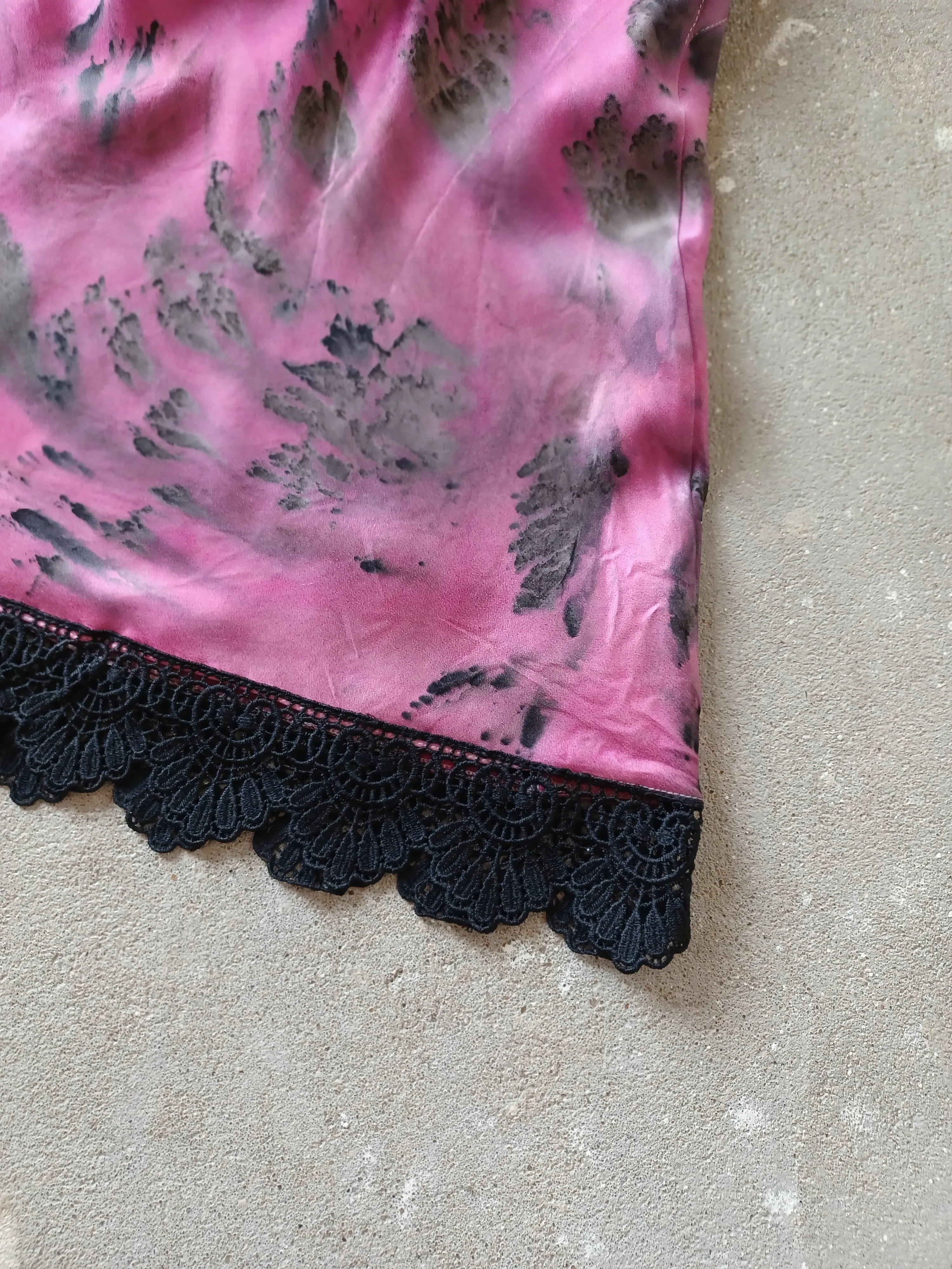 Raspberry Rose Eco Print Vintage Silk Camisole