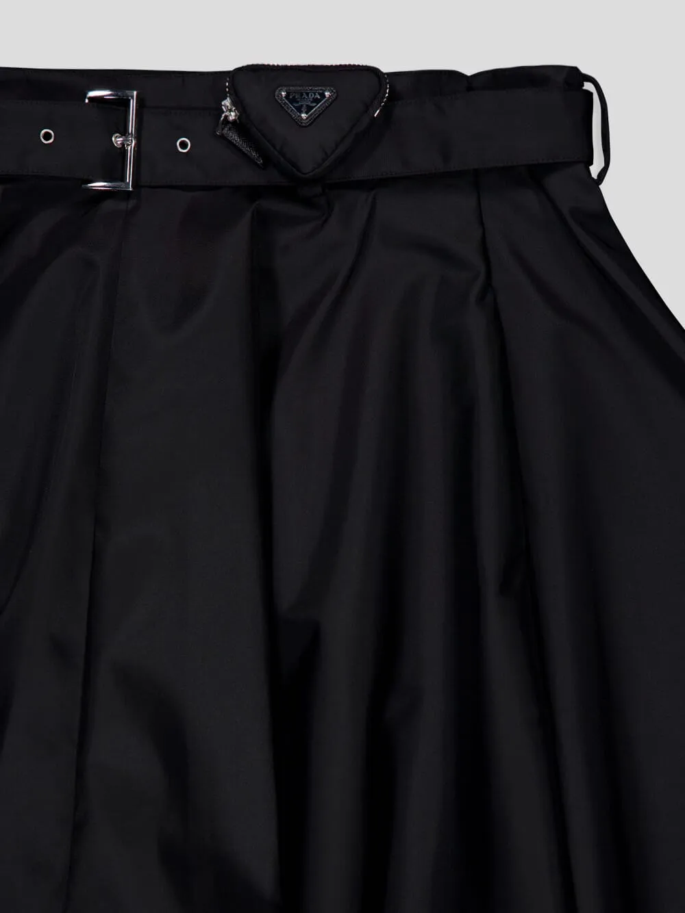 Re-Nylon Belted Midi Skirt