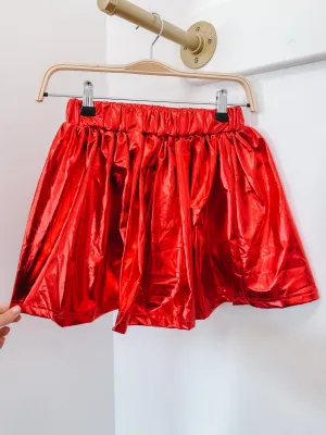 Red Metallic Skort